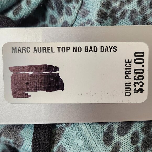 Marc Aurel Women's "No Bad Days" Blue/Black Long Sleeved Hooded Top Size 6 - Picture 4 of 9